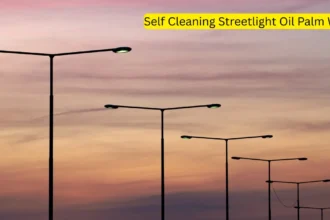self cleaning streetlight oil palm waste