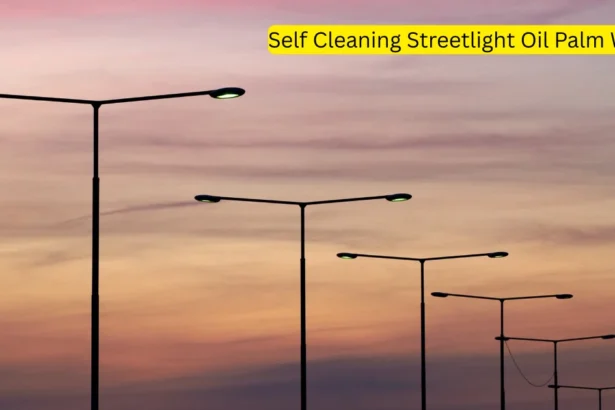 self cleaning streetlight oil palm waste